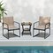 Set of 4 Metal Frame Outdoor Chairs with Comfortable Armrest Design Ideal for Garden or Balcony